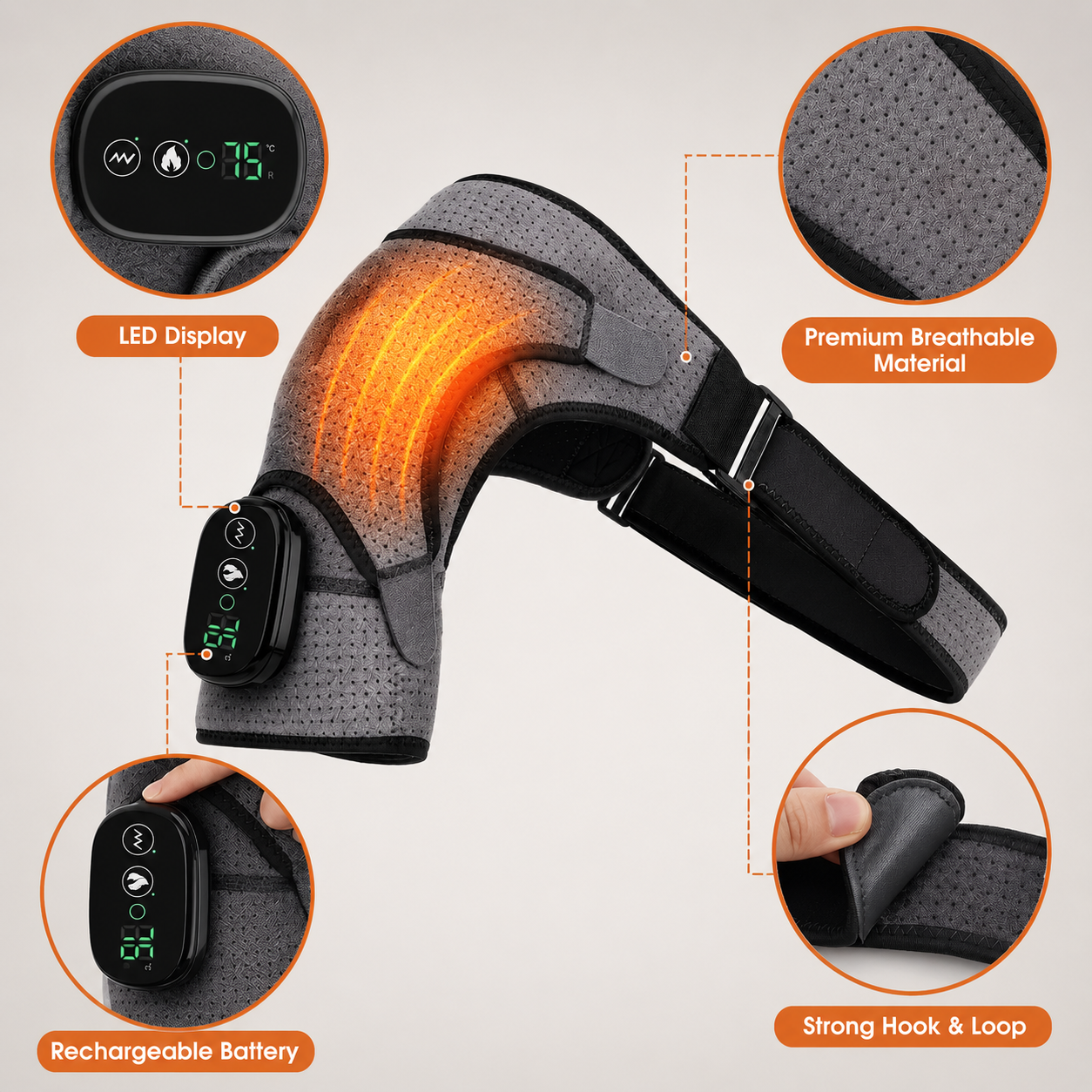Shoulder Flow™ Heated & Massaging Shoulder Pain Relief Wrap